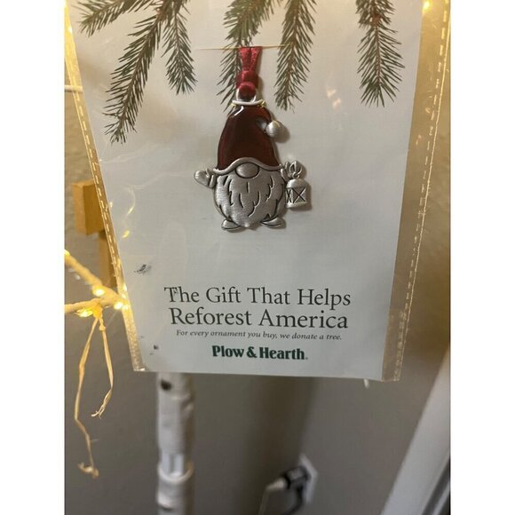nwt pueter xmas tree gnome red and silver nonprofit donation w each one sold - Picture 2 of 5